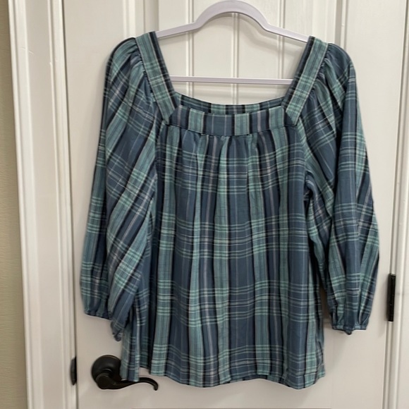 LC Lauren Conrad Tops - Lauren Conrad blue plaid top. M